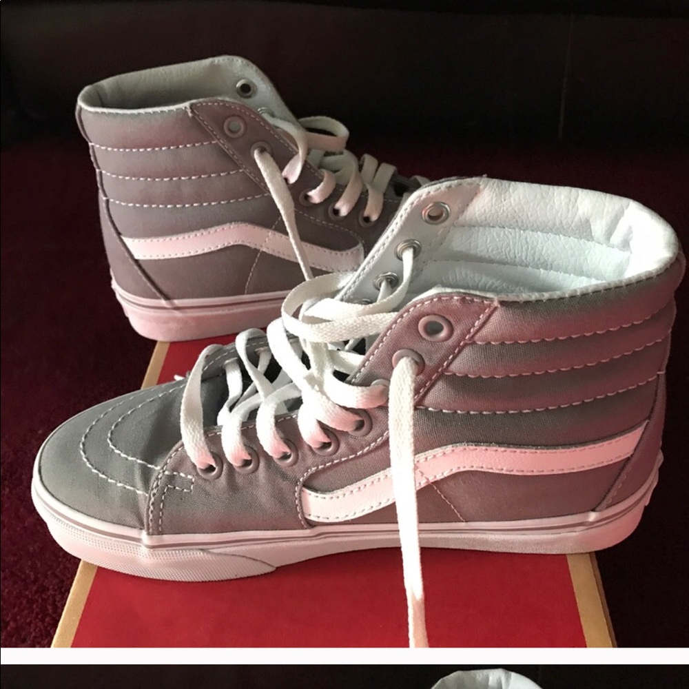 High top vans grey